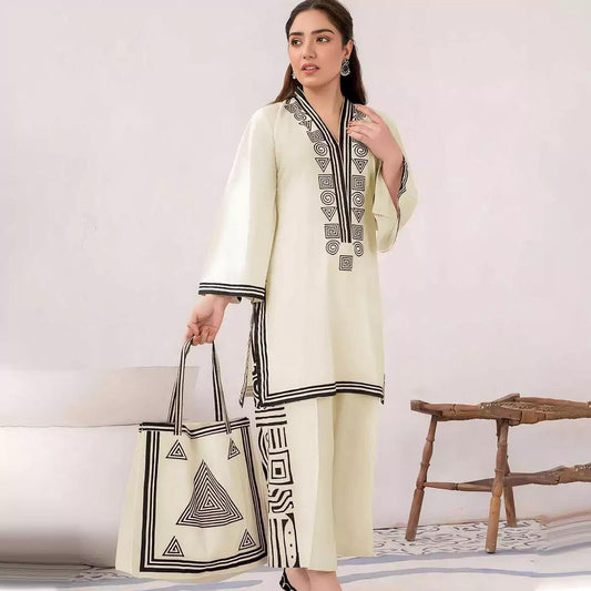 Shirt + Plazo + Handbag (3 Pc Set)