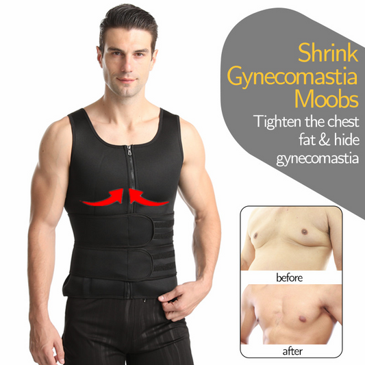 Men Body Shaper Fitness Neoprene Sauna Vest Waist Trainer Double Belt Sweat Shirt Corset Top Abdomen Slimming Shapewear Fat Burn Jacket Hot Shapers