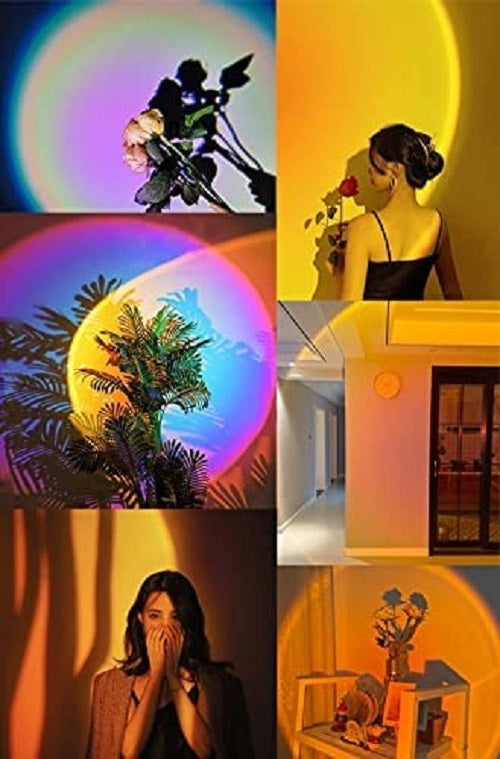 Sunset Lamp (WITH REMOTE) 16 Colors LED Changing 3-in-1 Sunset Light lamp with Multiple Modes, Adjustable Brightness with Remote Control, Sunset Projection lamp Ideal for Kids & Adults