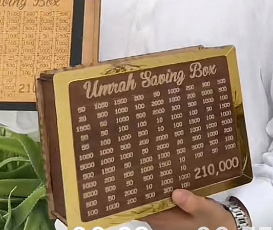 Umrah Savings Box 280 Days Wooden Money Saving Jar for Hajj Umrah Islamic Halal Savings Plan Daily Pilgrimage Tracker Gift