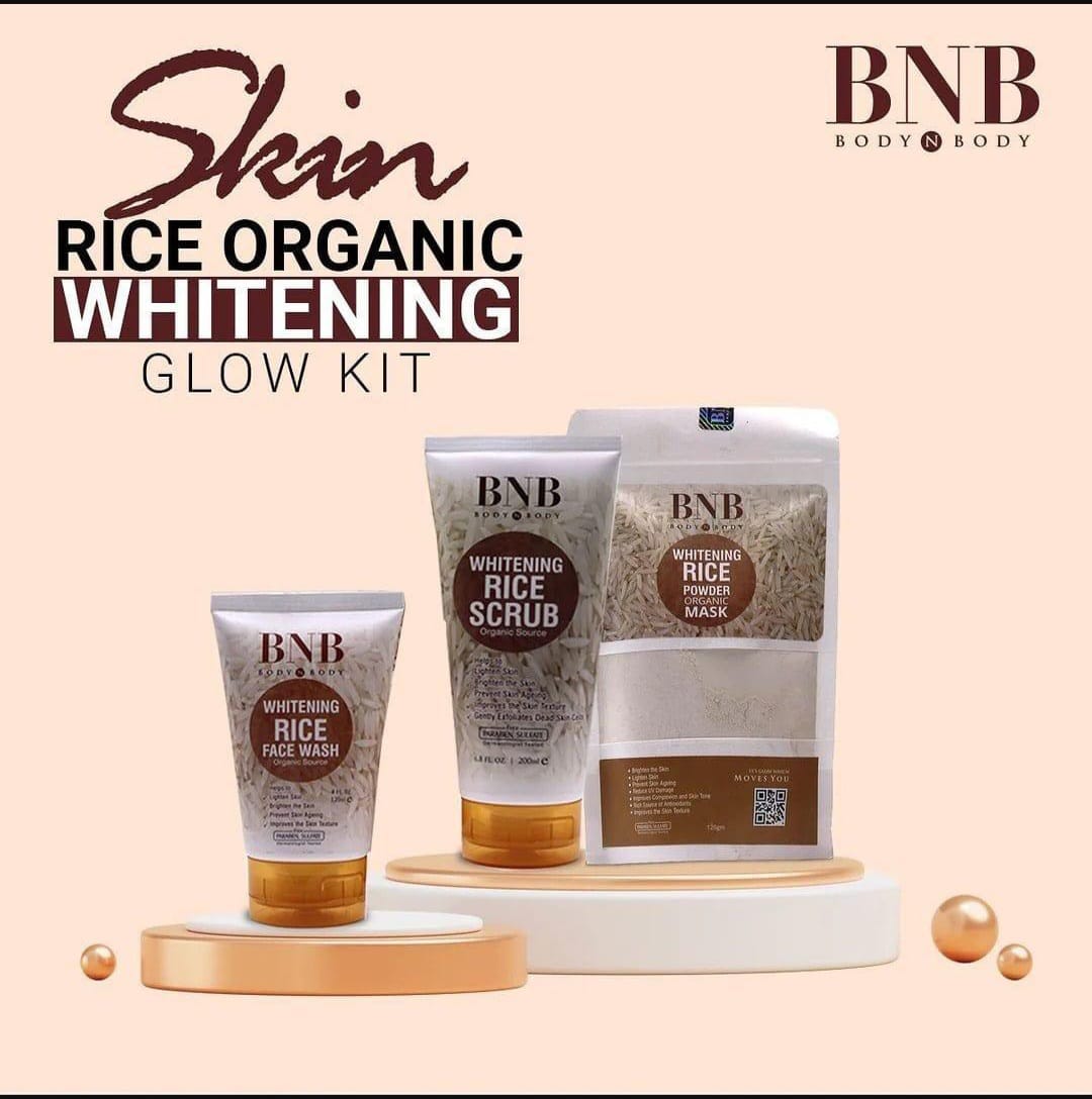 Bnb Whitening Rice Extract Bright & Glow Kit
