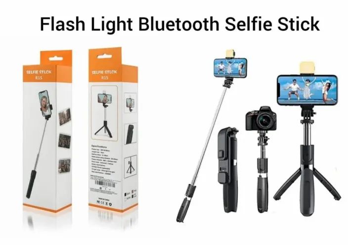 R1s Bluetooth Selfie Sticks with Remote and Selfie Light 3-in-1 Multifunctional Selfie Stick Tripod Stand Mobile Stand Compatible with All Phones 360° Rotation Long Selfie Stick with LED Fill Light